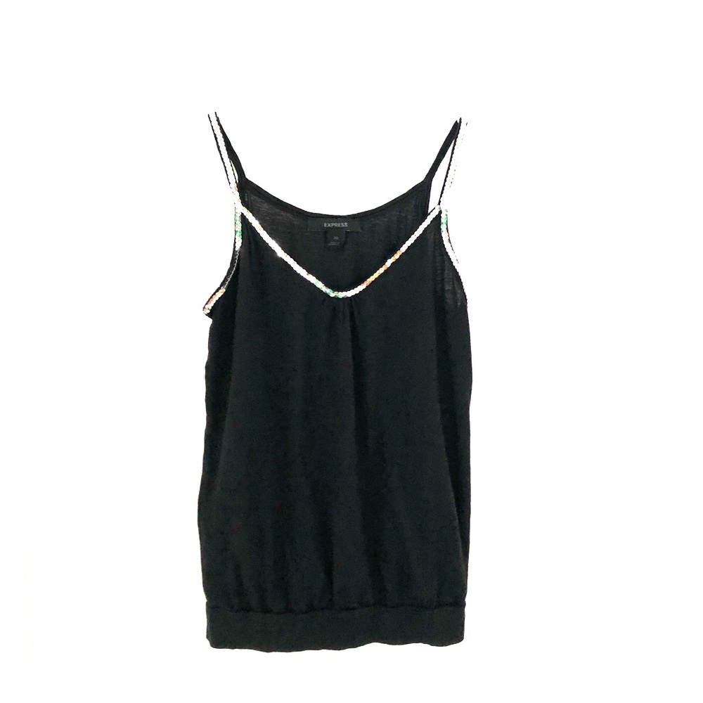 Express black tank with sequin lining on top